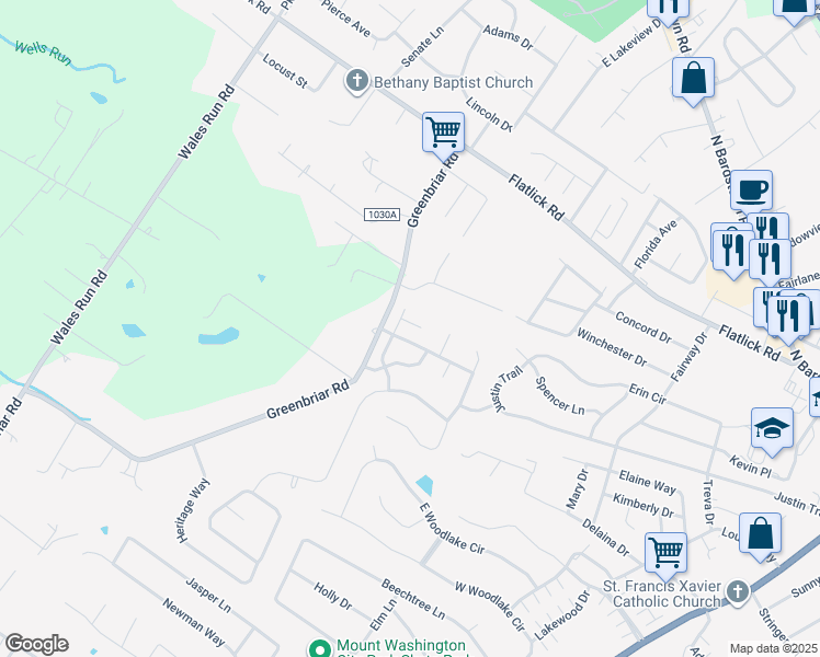 map of restaurants, bars, coffee shops, grocery stores, and more near 173 Stone Meadow Drive in Mount Washington