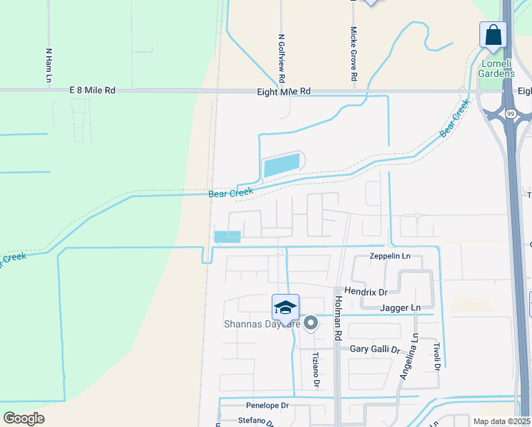 map of restaurants, bars, coffee shops, grocery stores, and more near 10719 Holman Road in Stockton
