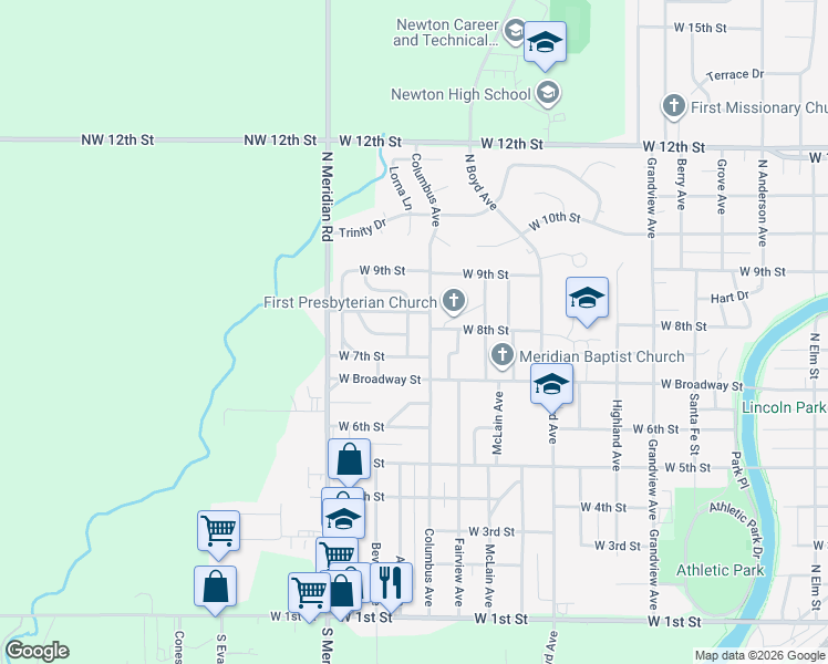map of restaurants, bars, coffee shops, grocery stores, and more near 815 Columbus Ave in Newton