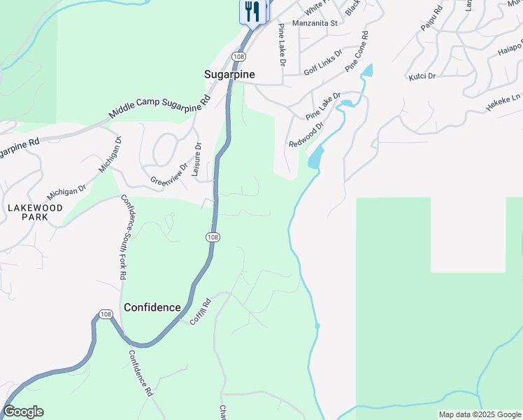 map of restaurants, bars, coffee shops, grocery stores, and more near 23699 California 108 in Twain Harte