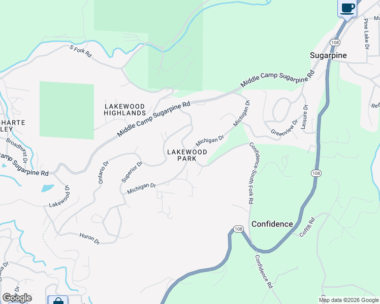 map of restaurants, bars, coffee shops, grocery stores, and more near 19430 Michigan Drive in Twain Harte