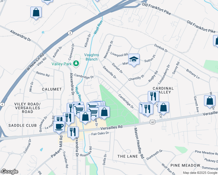 map of restaurants, bars, coffee shops, grocery stores, and more near 1980 Cambridge Drive in Lexington