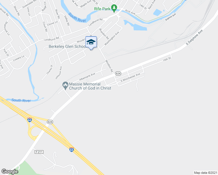 map of restaurants, bars, coffee shops, grocery stores, and more near 1224 Stayman Avenue in Waynesboro