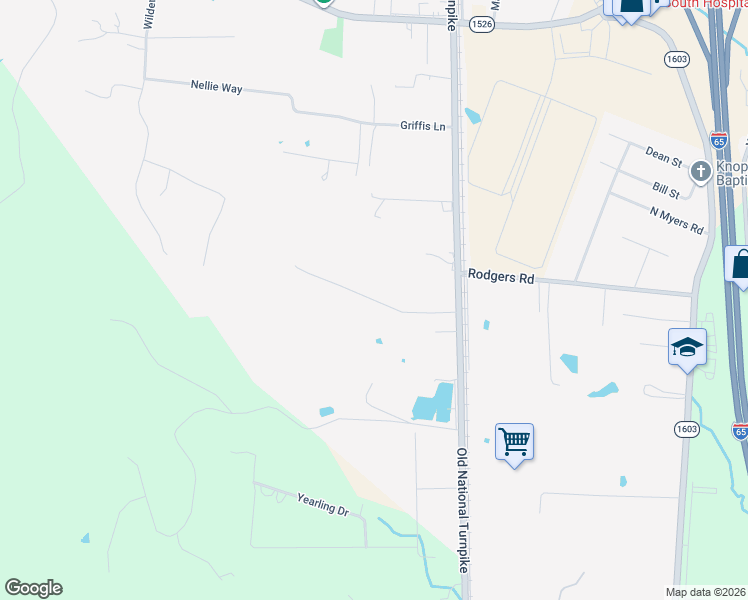 map of restaurants, bars, coffee shops, grocery stores, and more near 418 Overlook Acres in Brooks