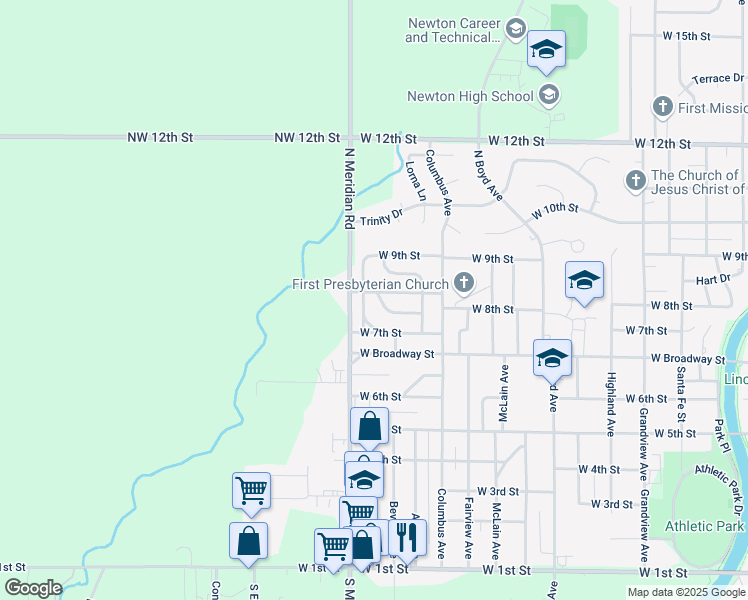 map of restaurants, bars, coffee shops, grocery stores, and more near 1437 Willow Road in Newton