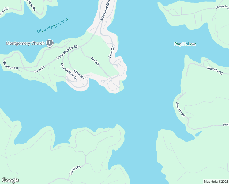 map of restaurants, bars, coffee shops, grocery stores, and more near Kon Tiki Circle in Camdenton