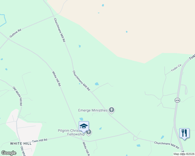 map of restaurants, bars, coffee shops, grocery stores, and more near 670 Churchmans Mill Road in Stuarts Draft