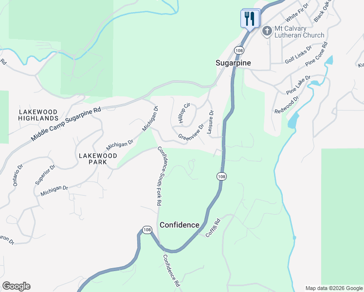 map of restaurants, bars, coffee shops, grocery stores, and more near 19848 Wanita Lane in Twain Harte