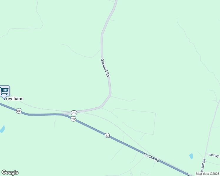 map of restaurants, bars, coffee shops, grocery stores, and more near 500 State Route 613 in Louisa