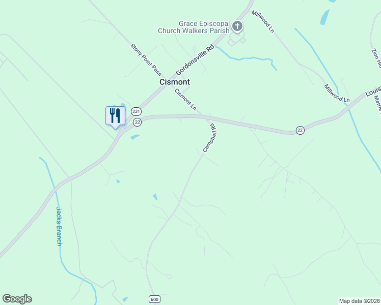 map of restaurants, bars, coffee shops, grocery stores, and more near 100 Campbell Rd in Albemarle