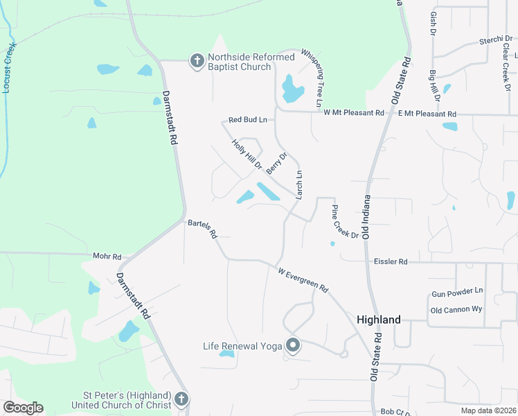map of restaurants, bars, coffee shops, grocery stores, and more near 408 Pine Place in Evansville
