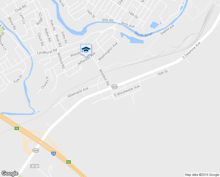 map of restaurants, bars, coffee shops, grocery stores, and more near Mountain Road in Waynesboro