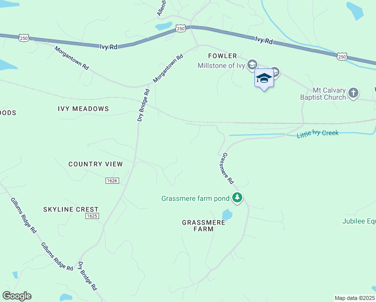 map of restaurants, bars, coffee shops, grocery stores, and more near 150 Lynx Farm Ln in Charlottesville