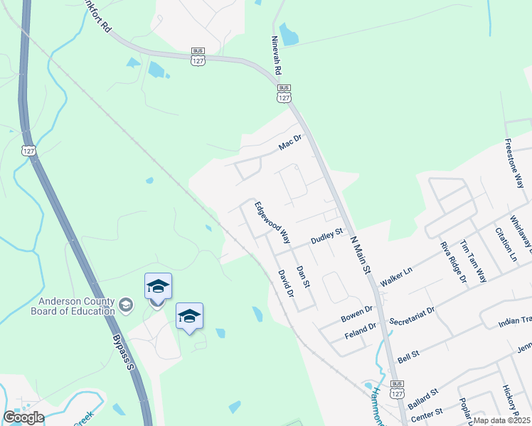 map of restaurants, bars, coffee shops, grocery stores, and more near 1028 Edgewood Way in Lawrenceburg