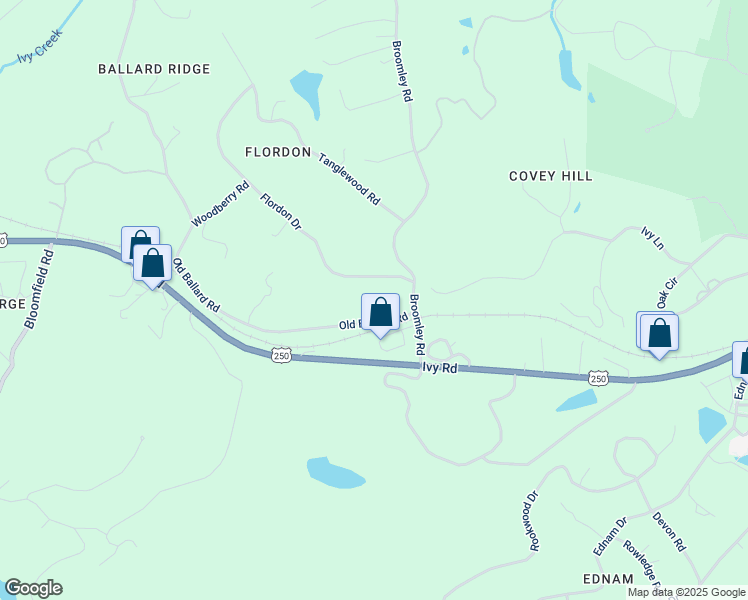 map of restaurants, bars, coffee shops, grocery stores, and more near 626 Flordon Drive in Charlottesville