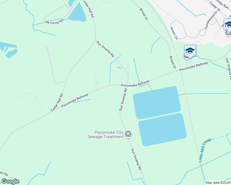 map of restaurants, bars, coffee shops, grocery stores, and more near 1637 Dun Swamp Road in Pocomoke City