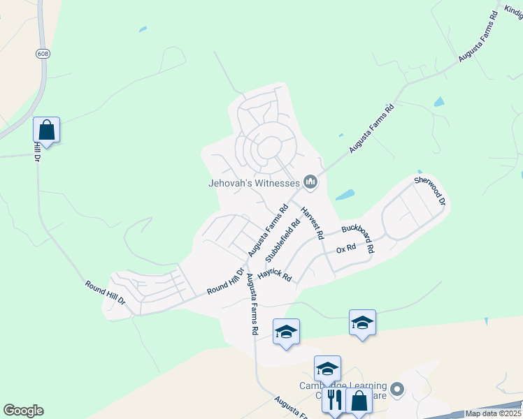 map of restaurants, bars, coffee shops, grocery stores, and more near 16 Patriot Drive in Waynesboro