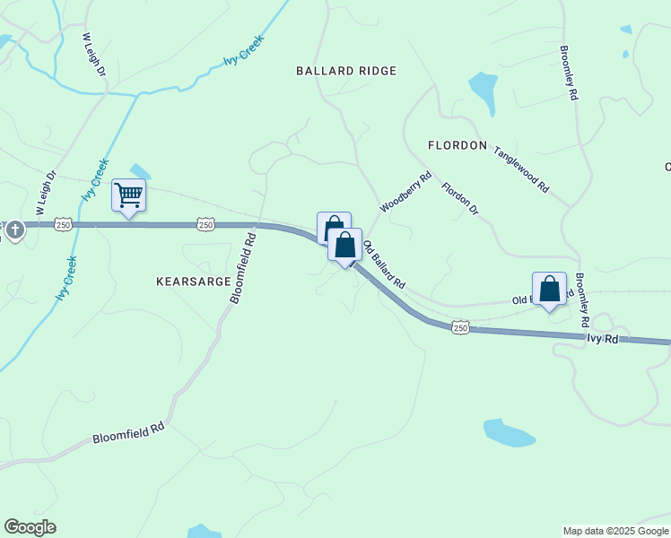 map of restaurants, bars, coffee shops, grocery stores, and more near 648 Ivy Hill Lane in Charlottesville
