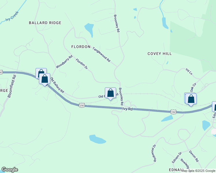 map of restaurants, bars, coffee shops, grocery stores, and more near 626 Flordon Drive in Charlottesville