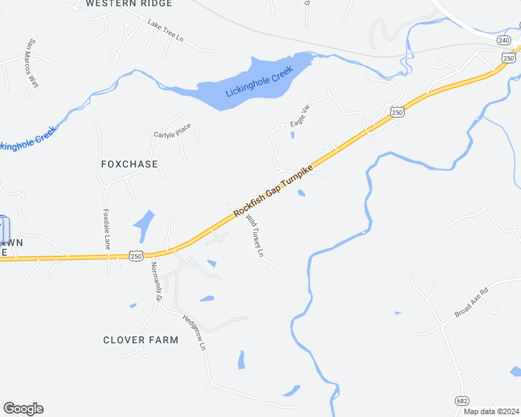 map of restaurants, bars, coffee shops, grocery stores, and more near 426 Wild Turkey Lane in Charlottesville