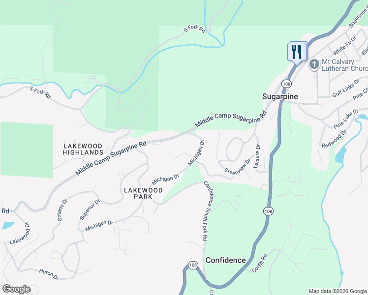 map of restaurants, bars, coffee shops, grocery stores, and more near 19565 Wanita Way in Twain Harte