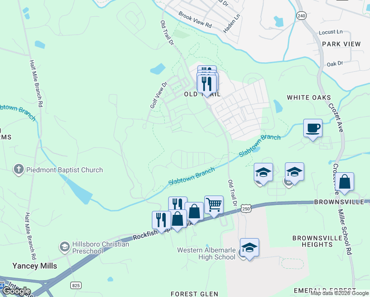 map of restaurants, bars, coffee shops, grocery stores, and more near 946 Addle Hill Road in Crozet