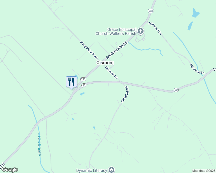 map of restaurants, bars, coffee shops, grocery stores, and more near 5505 Louisa Road in Keswick