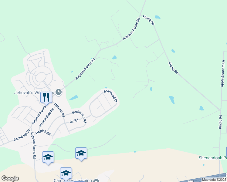 map of restaurants, bars, coffee shops, grocery stores, and more near 189 Sherwood Drive in Waynesboro