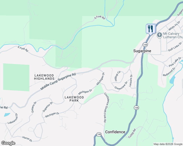 map of restaurants, bars, coffee shops, grocery stores, and more near 19565 Wanita Way in Twain Harte