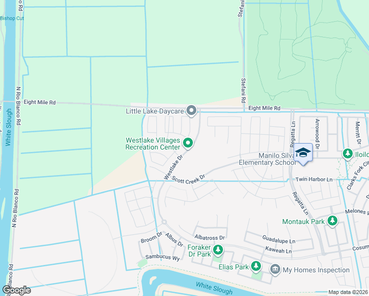 map of restaurants, bars, coffee shops, grocery stores, and more near 7024 Blue Bay Lane in Stockton