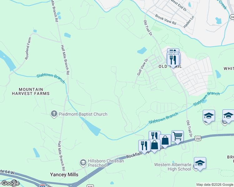 map of restaurants, bars, coffee shops, grocery stores, and more near 6162 Rockfish Gap Turnpike in Crozet