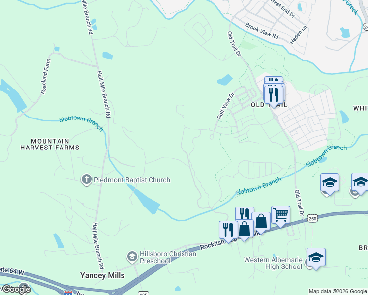map of restaurants, bars, coffee shops, grocery stores, and more near 6162 Rockfish Gap Turnpike in Crozet