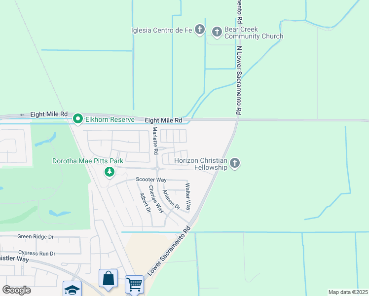 map of restaurants, bars, coffee shops, grocery stores, and more near 27 Belluno Drive in Stockton