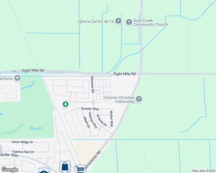 map of restaurants, bars, coffee shops, grocery stores, and more near 27 Belluno Drive in Stockton