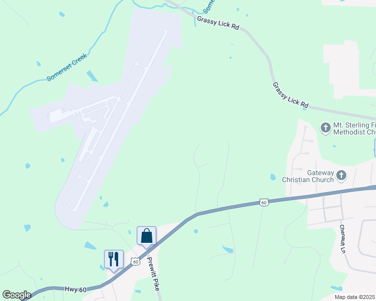 map of restaurants, bars, coffee shops, grocery stores, and more near 157 Maple Ridge Drive in Mount Sterling