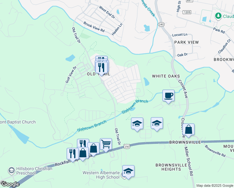 map of restaurants, bars, coffee shops, grocery stores, and more near 3021 Glen Valley Drive in Crozet
