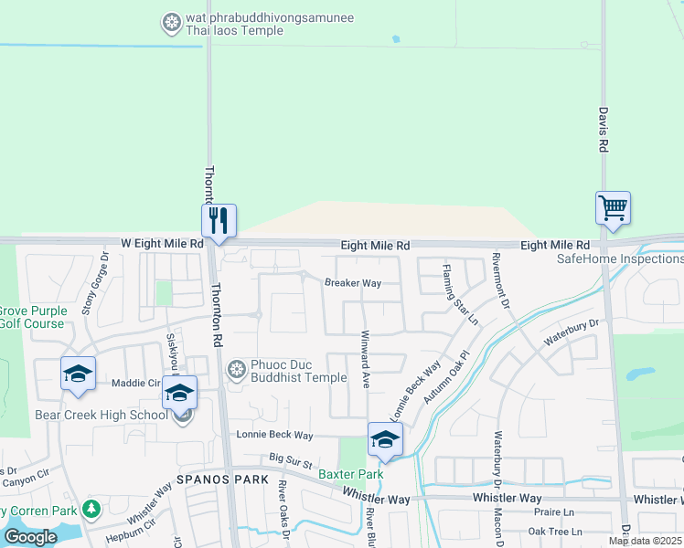 map of restaurants, bars, coffee shops, grocery stores, and more near 10922 Cliffsied Drive in Stockton