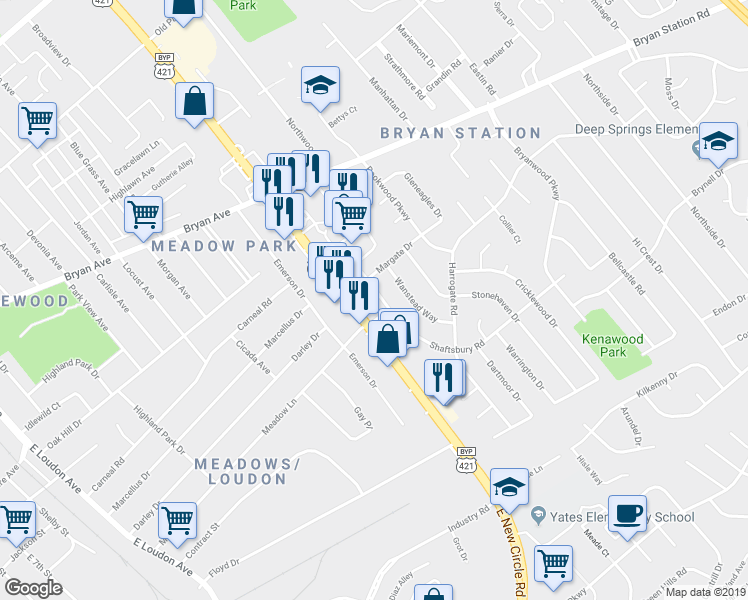 map of restaurants, bars, coffee shops, grocery stores, and more near 482 Shaftsbury Road in Lexington