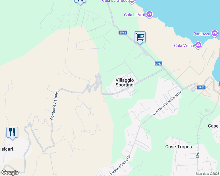 map of restaurants, bars, coffee shops, grocery stores, and more near 196 Contrada Piano Vignazze in Libero consorzio comunale di Trapani