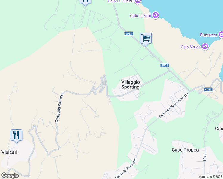 map of restaurants, bars, coffee shops, grocery stores, and more near 196 Contrada Piano Vignazze in Libero consorzio comunale di Trapani