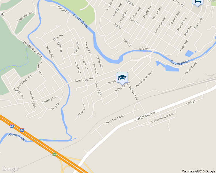 map of restaurants, bars, coffee shops, grocery stores, and more near 1060 Woodrow Ave in Waynesboro