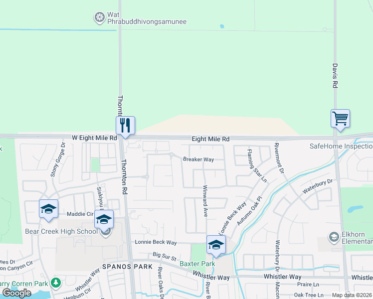 map of restaurants, bars, coffee shops, grocery stores, and more near 10922 Cliffsied Drive in Stockton
