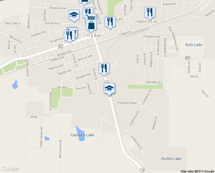 map of restaurants, bars, coffee shops, grocery stores, and more near in 