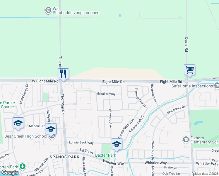 map of restaurants, bars, coffee shops, grocery stores, and more near 10919 Sea Cliff in Stockton