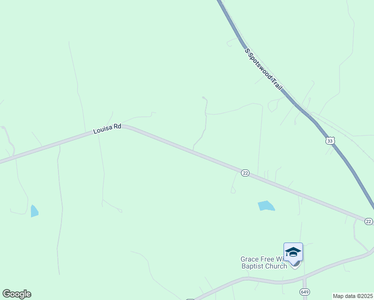 map of restaurants, bars, coffee shops, grocery stores, and more near Louisa Road in Louisa