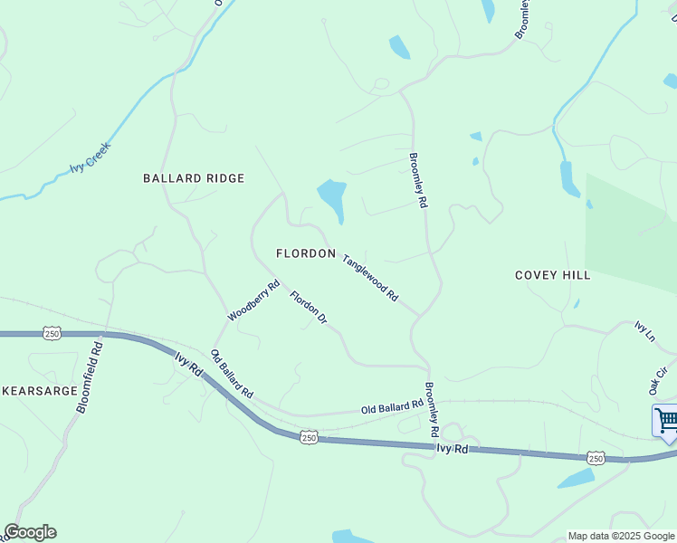 map of restaurants, bars, coffee shops, grocery stores, and more near 788 Tanglewood Road in Charlottesville