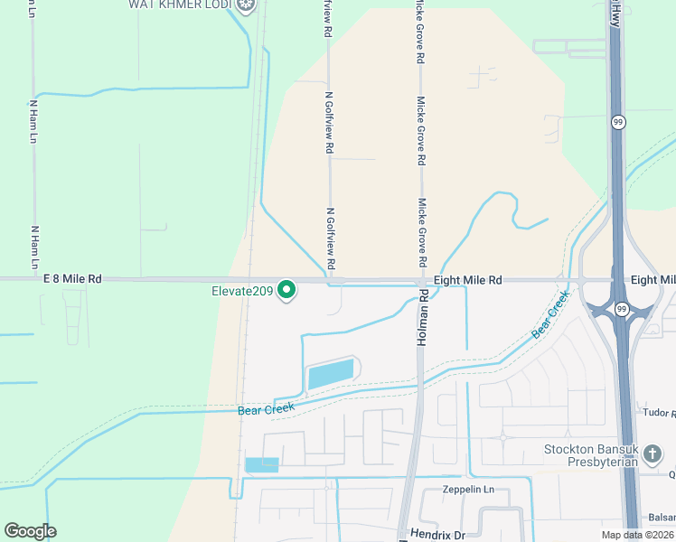 map of restaurants, bars, coffee shops, grocery stores, and more near 10910 North Golfview Road in Lodi