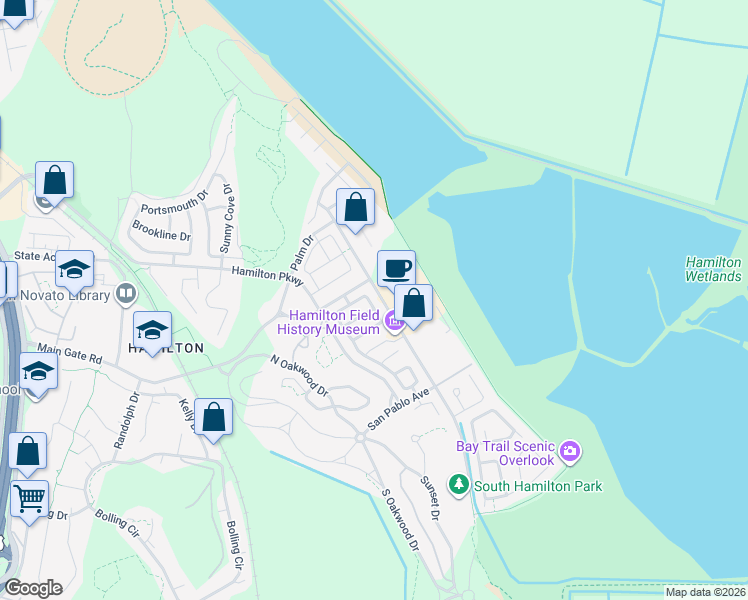 map of restaurants, bars, coffee shops, grocery stores, and more near 35 Laconheath Avenue in Novato