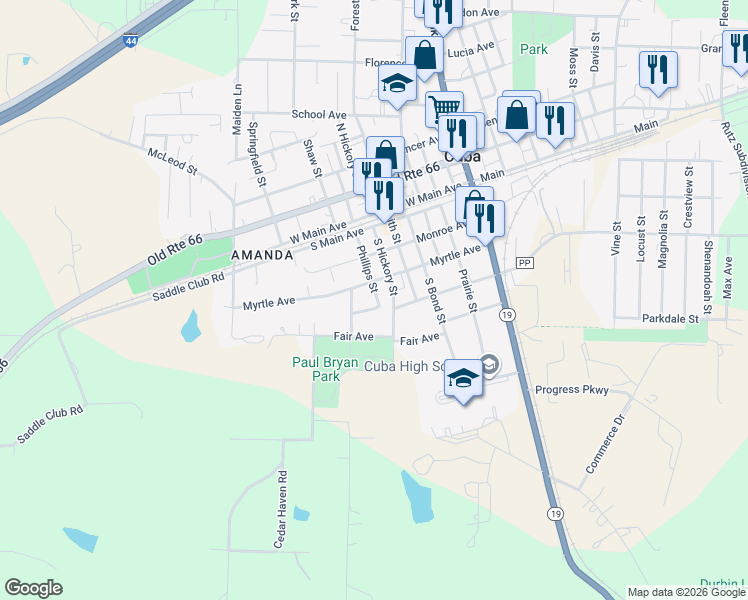 map of restaurants, bars, coffee shops, grocery stores, and more near 508 Village At 4 in Cuba