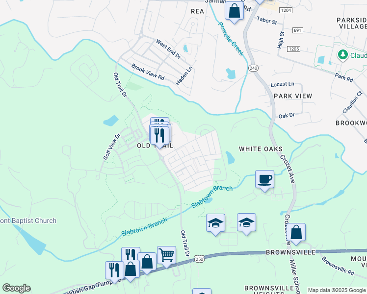 map of restaurants, bars, coffee shops, grocery stores, and more near 432 Penny Well Court in Crozet